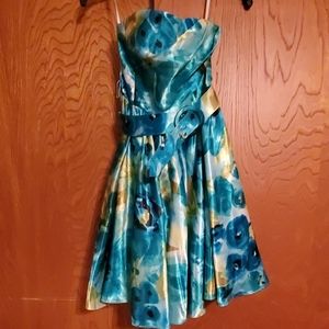 Strapless Floral Dress